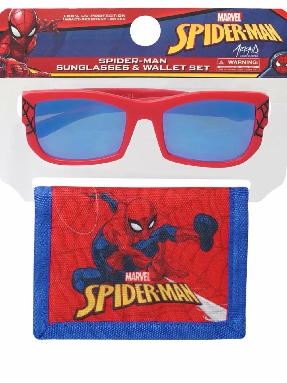 Marvel Spider-Man and Supermen Sunglasses & Wallet Set - Red & Blue